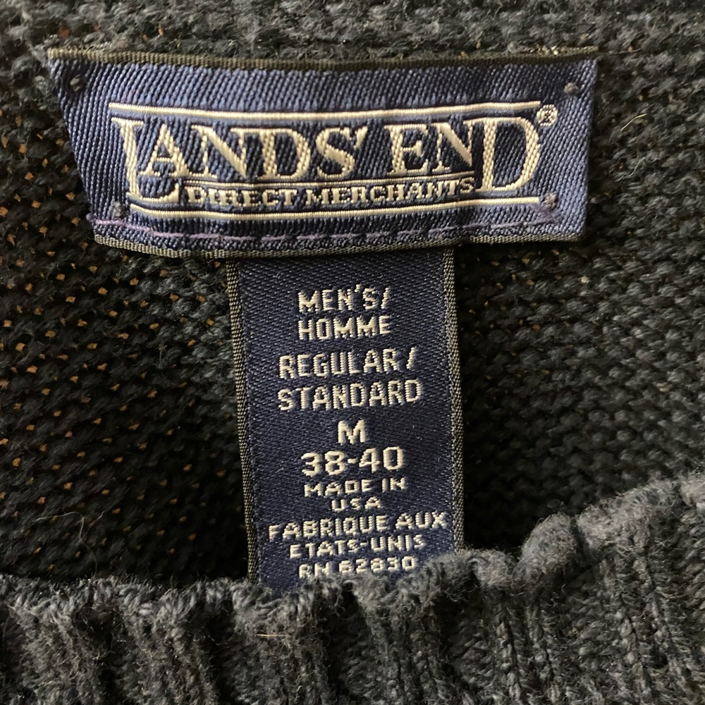 Lands End Crew Neck Sweater Navy Blue - Picture 3 of 3